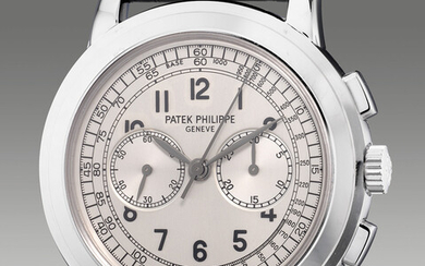 Patek Philippe, Ref. 5070G-001 A fine, attractive and rare white gold chronograph wristwatch with Certificate of Origin and presentation box