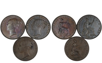 Pennies (3) all Victoria copper young head including 1841, 1...