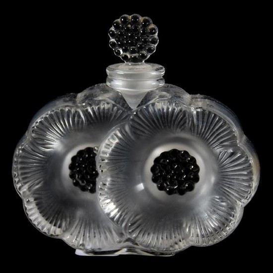 Perfume, Signed Lalique France, Deux Fleurs Design