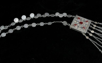 Persian Silver Coin Necklace with Pendant
