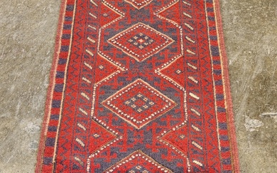 Persian hand knotted pure wool Baluchi runner (247 x 62cm)...