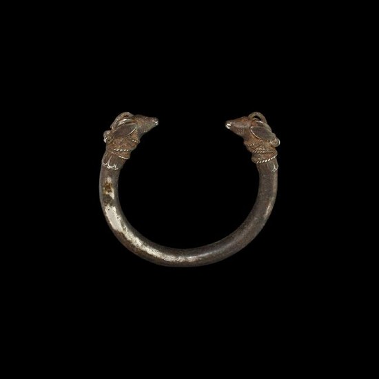 Phoenician Silver Bracelet with Antelope Heads