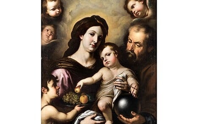 Pietro Antonio Novelli d. J., genannt „Il Monrealese“, 1603 – 1647, zug., DIE HEILIGE FAMILIE MIT JOHANNES DEM TÄUFER