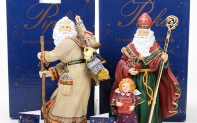 Pipka Limited Edition "Polish Father Christmas" and "St. Nicholas" Figurines