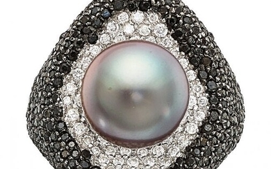 Piranesi Cultured Pearl, Colored Diamond, Diamon