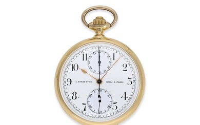 Pocket watch: very rare antimagnetic chronograph in chronometer quality, Ankerchronometer "Chronographe Ecran Paramagnétique" L. Leroy Paros No. 11761, ca. 1905