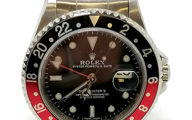 ROLEX GMT - MASTER II OYSTER PERPETUAL DATE WRISTWATCH.