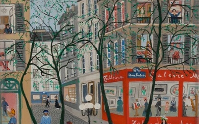ROSE-MARY (XXth century)Paris, the Place Fürstenberg animated, circa 1950Oilon canvas.Signed lower right.33 x 24 cm