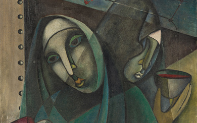 ROSE PIPER (1917 - 2005) Two Nuns on a Subway Begging Blood Back to Back (Subway Nuns).