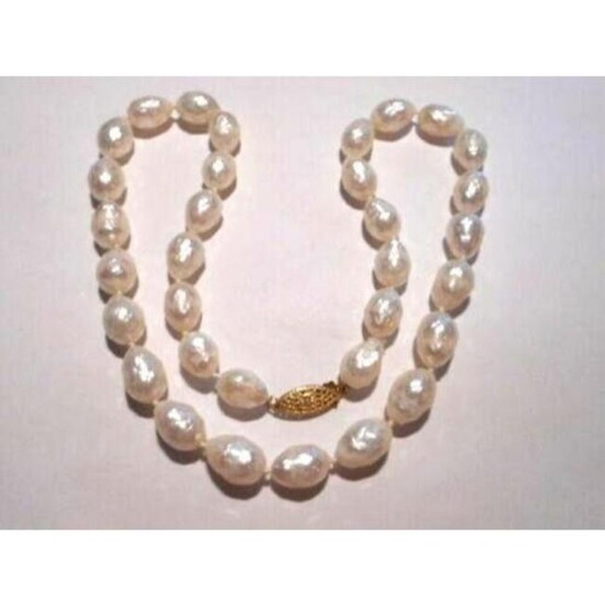 Rare Faceted Cultured Pearls 14kt Gold 18" Necklace