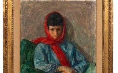 Robert Philipp Portrait "The Red Scarf"