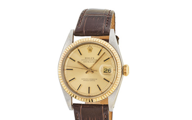 Rolex. A fine stainless steel and 18K gold automatic calendar...