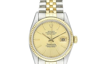 Rolex for Tiffany & Co. Datejust Reference 16013 Stainless Steel and 18K Gold Quickset