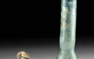 Roman Glass Unguentarium + Phoenician Glass Amphora