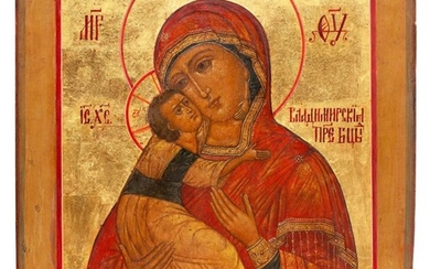 Russia, Vladimirskaya Mother of God, Icon, circa 1850