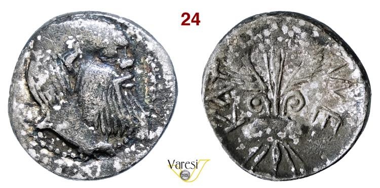 SICILIA - Katane - (461-450 a.C.) Litra D/ Testa di...