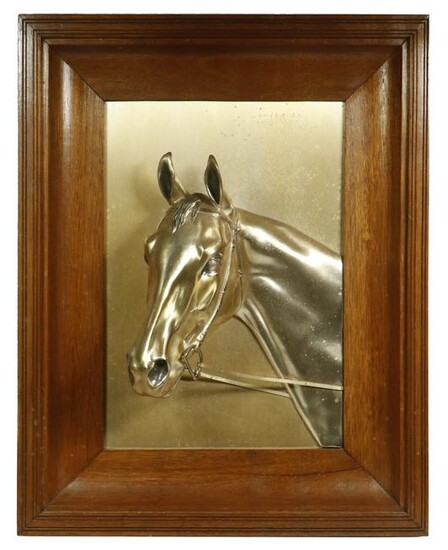 SILVER-PLATED DIMENSIONAL HORSE HEAD PLAQUE