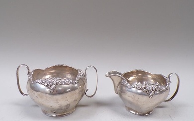 STERLING SILVER SUGAR BOWL AND CREAMER - 8.3ozt