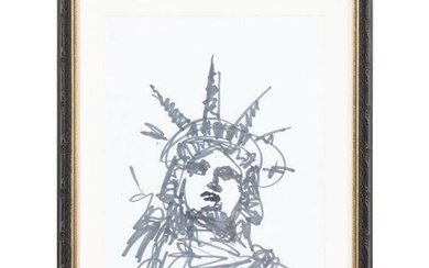 STEVE PENLEY, STATUE OF LIBERTY, SIGNED SKETCH
