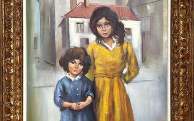 Sandu Liberman, Sisters, Oil Painting