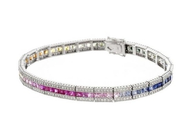 Sapphire, Diamond and 14K Bracelet