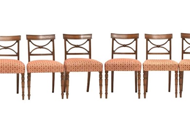Set of eight 19th century mahogany dining chairs
