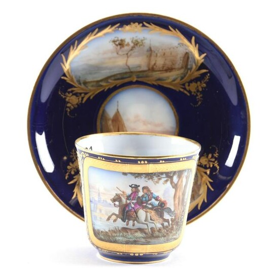Sevres Porcelain Cup and Saucer