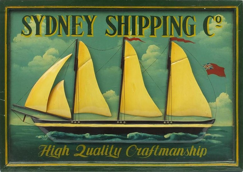 Shipping interest Sydney Shipping Co, hand painted
