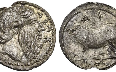 Sicily, Abakainon, Litra, ca. 440-435 BC AR (g 0,71; mm...