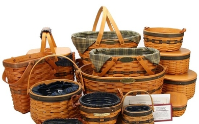 Signed Longaberger Collector's Club "Traditions" Handwoven Dresden Baskets