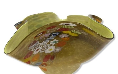 Signed Murano Art Glass Centerpiece Bowl
