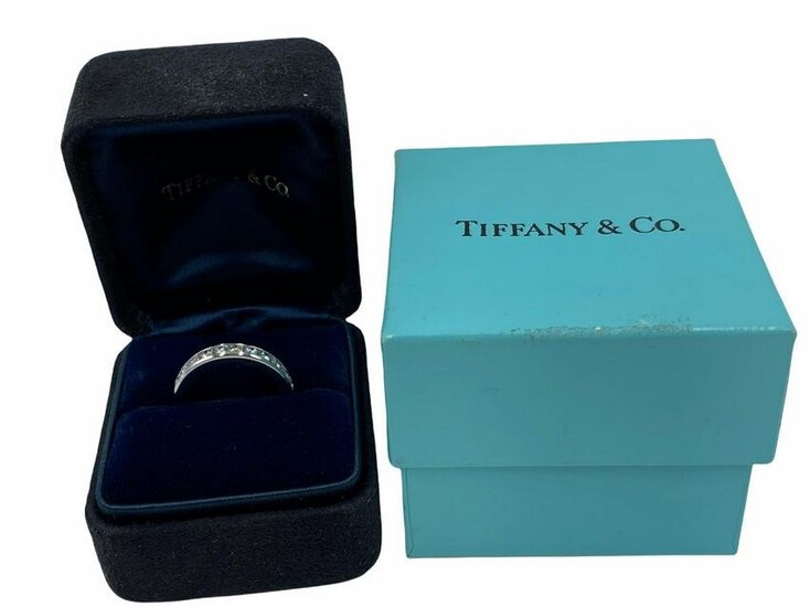 Signed Tiffany & Co Platinum and 0.55ct Diamond