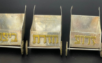 Silver and Gilt Pesach 6 Piece Kaara - Seder...