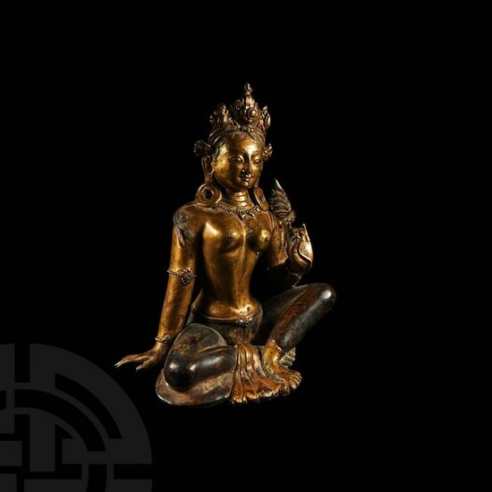 Sino-Tibetan Gilt Arya Tara Figurine