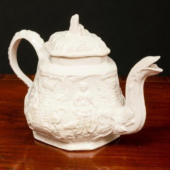 Small Staffordshire Salt Glazed Earthenware Teapot and