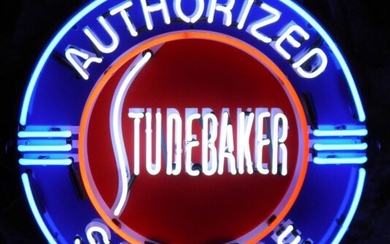 Studebaker Logo Neon Sign with Backplate