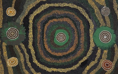 Tee Tree Artist , Northern Territory, Australia 20th Century, The Desert in Bloom, acrylic on canvas