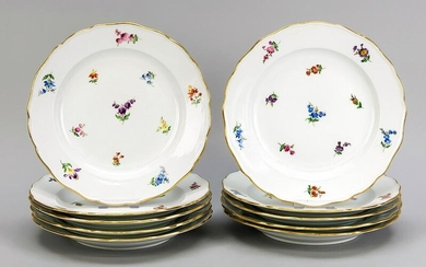 Ten flat plates, Meissen