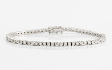 Tennis bracelet, 18K white gold with brilliant-cut diamonds