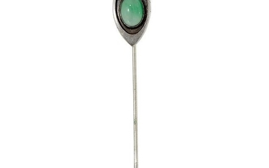 The Kalo Shop stick pin with jade cabochon face