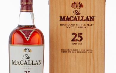 The Macallan 25 Year Old Sherry Oak Maroon Ribbon 43.0 abv (1 BT75)