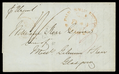 The Toulmin Packet Service Australia to U.K. Voyage 14 1847 (4 Feb.) entire from Sydney to Glas...