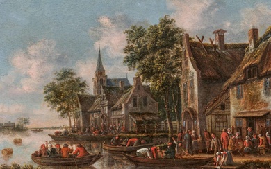Thomas Heeremans: Dutch Town with Ferry Harbour