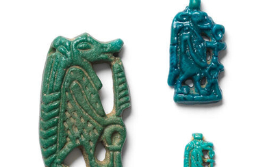 Three Egyptian faience amulets of Taweret