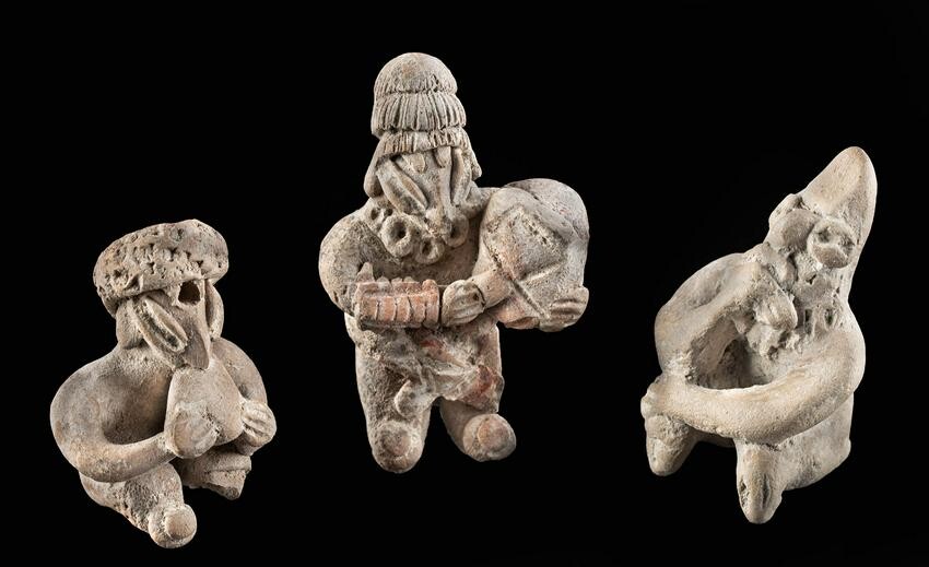 Three Miniature West Mexican Pottery Figures