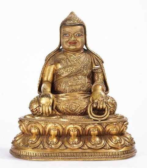 Tibetan Fine Gilt Copper Alloy Lama Figure