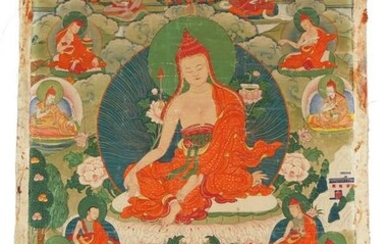 Tibetan Thangka Lamas and Deities