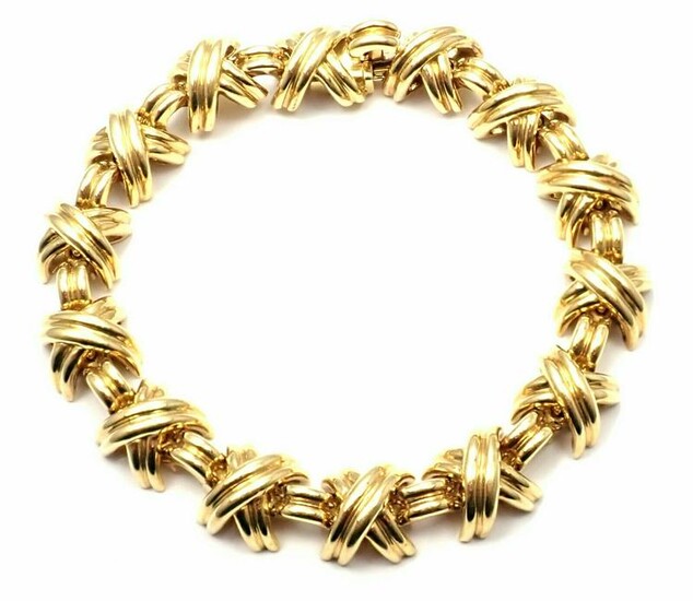 Tiffany & Co 18k Yellow Gold Signature X Link Bracelet