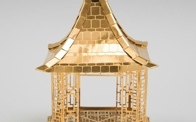 Tiffany & Co. Silver-Gilt Pagoda Form Table Decoration