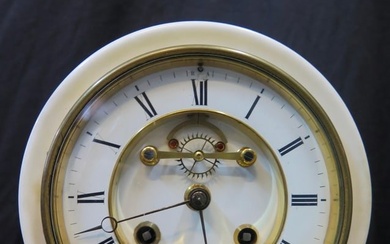 Tiffany & Co. White Marble Mantle Clock
